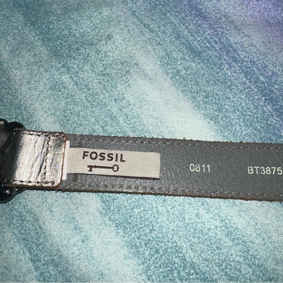 Fossil Mixed Media Leather Belt with Jewel Embellished Buckle medium - Picture 3 of 5